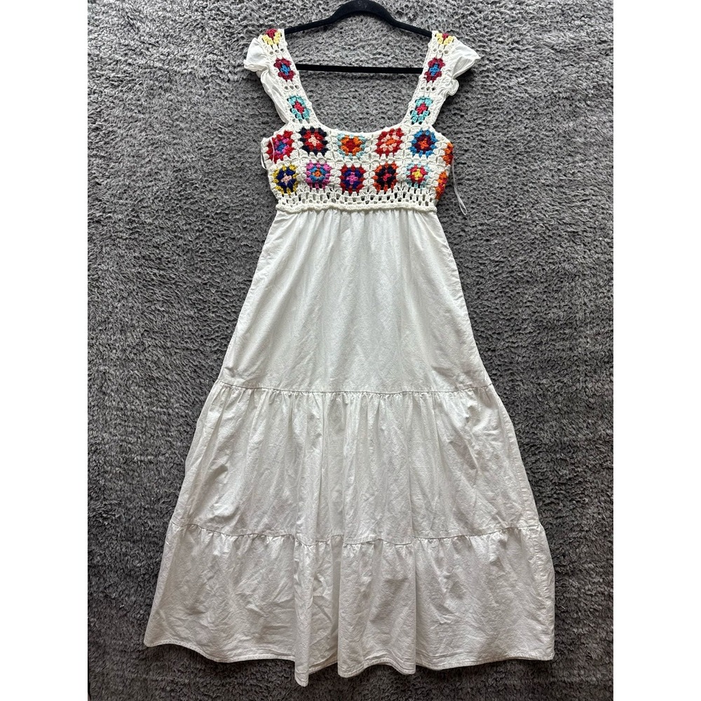 Slate & Willow Rent‎ the Runway Floral Crochet Midi Dress White Womens Size S